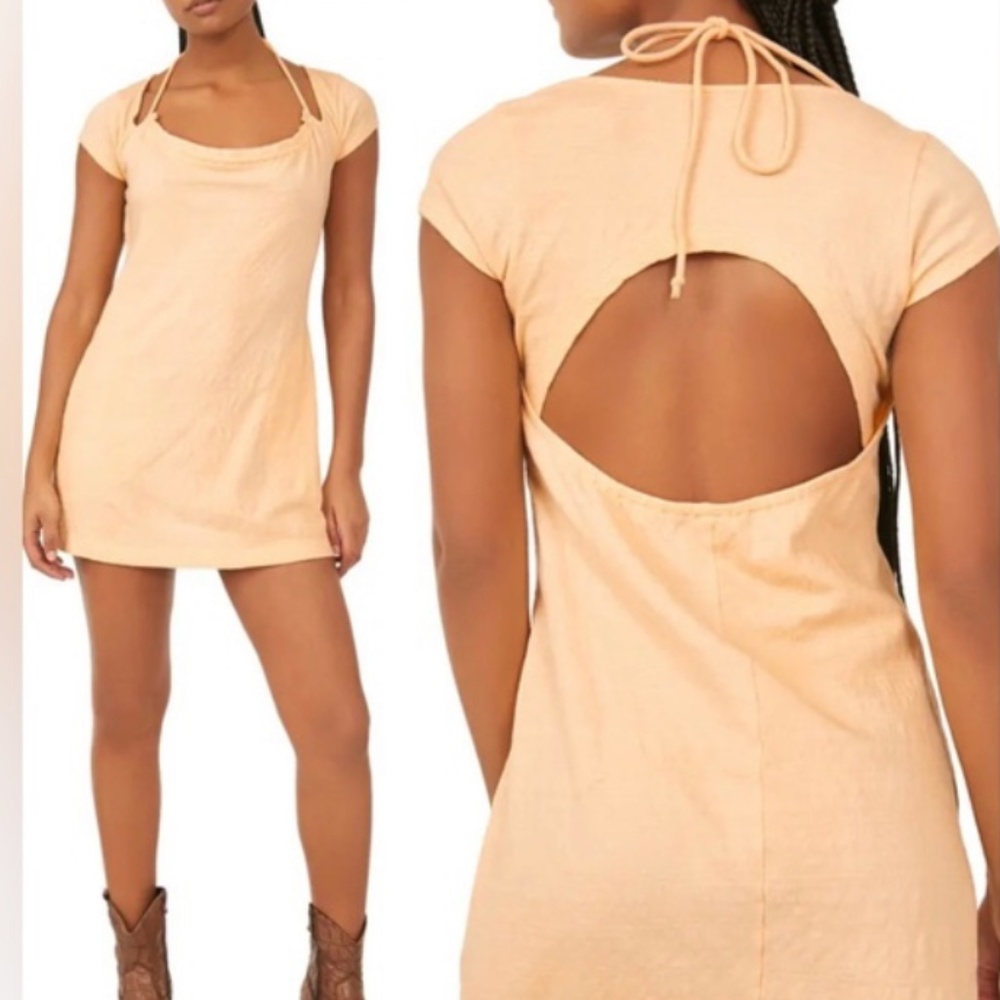 New🍑Free People free-est Vivi Open Back Stretch Cotton Dress